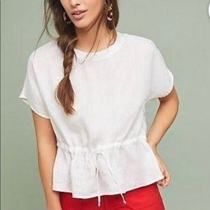 Anthropologie Cloth & Stone Linen Tie-Waist Top